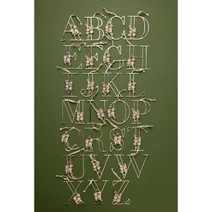 Anthropologie Floral Monogram Ornament